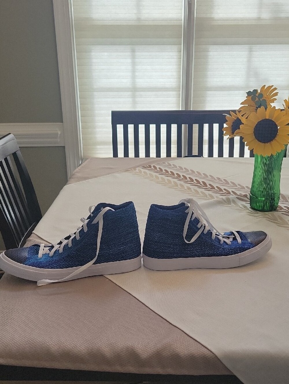 Converse High-Top Sneakers in Blue with White Accents - Picture 3 of 8